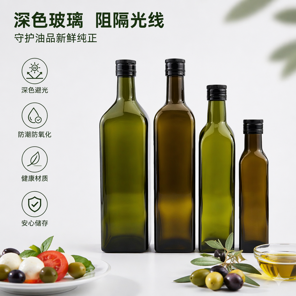 绿色玻璃瓶装天然香薰精油 家居扩香装饰瓶