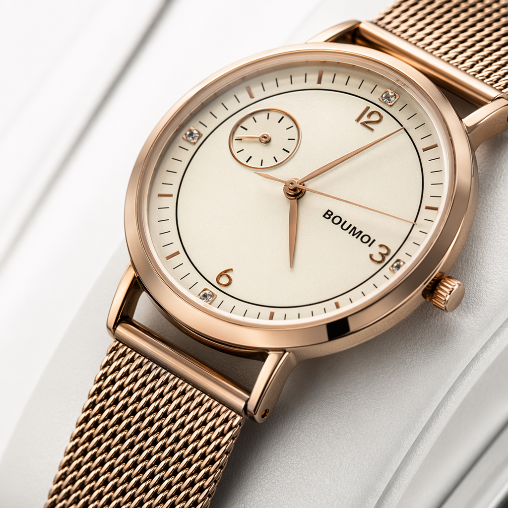A variety of simple and fashionable quartz watches with metal straps for both men and women Application Scenario