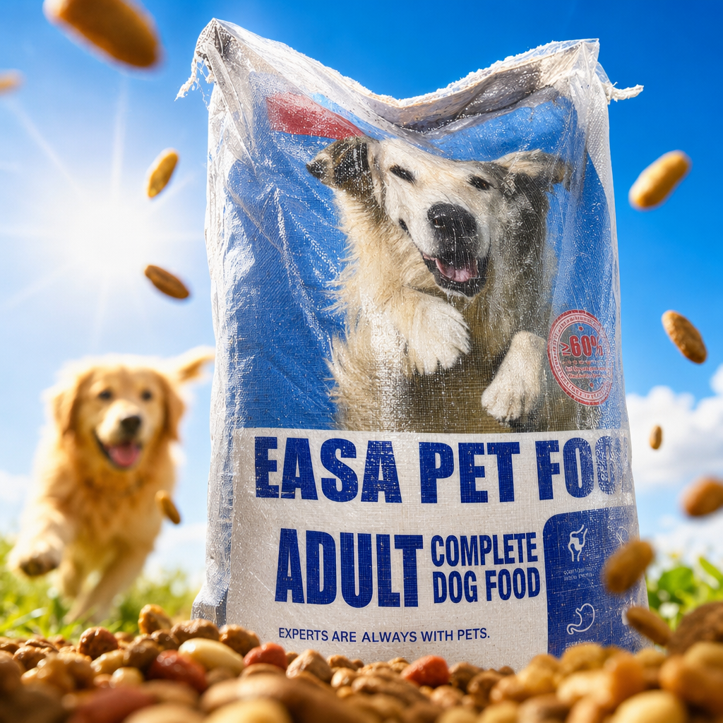 Blue packaged dog food, natural and grain-free, is specially designed for adult dogs with balanced nutrition Specification image