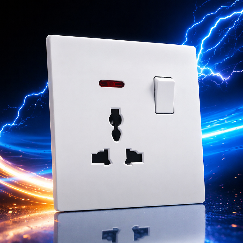 The T2 white 13A multi-functional socket panel and the 86-type household wall switch panel are simple, modern and pure white Specification image