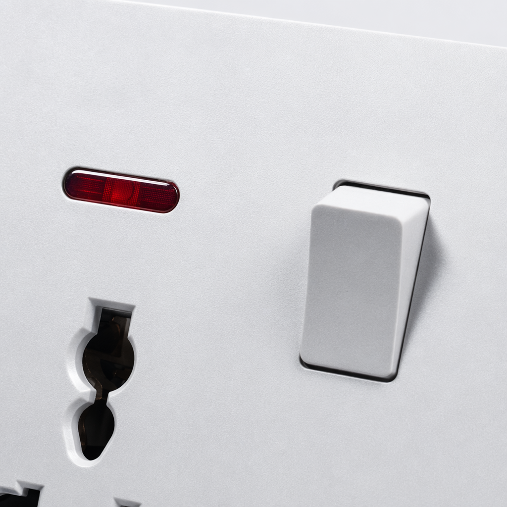 The T2 white 13A multi-functional socket panel and the 86-type household wall switch panel are simple, modern and pure white Application Scenario