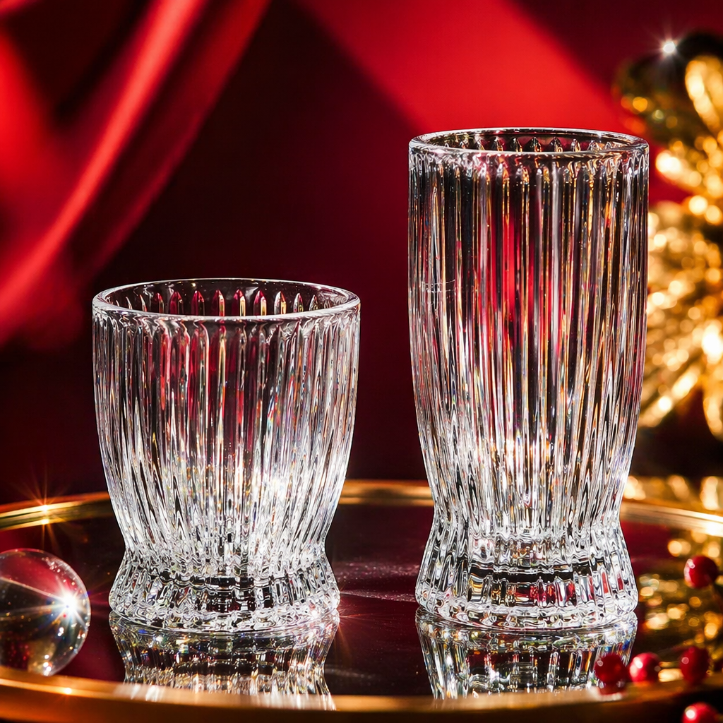 Transparent striped glass cup, high borosilicate heat-resistant household juice water cup 350ml Specification image