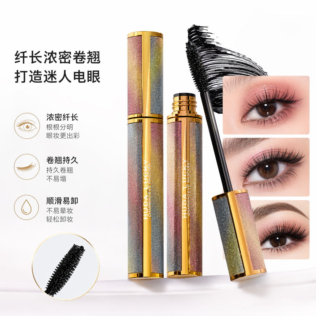 彩色闪粉睫毛膏管 闪亮纤长卷翘防水持久