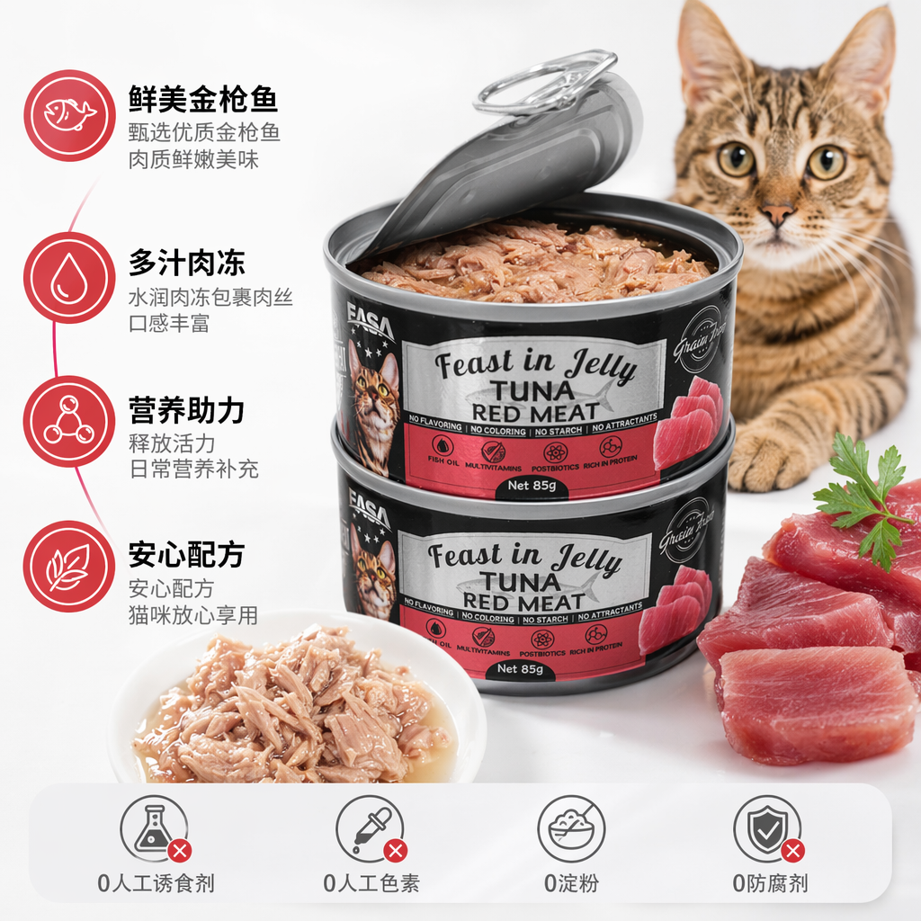 银色易拉罐猫罐头高蛋白湿粮零食级宠物食品