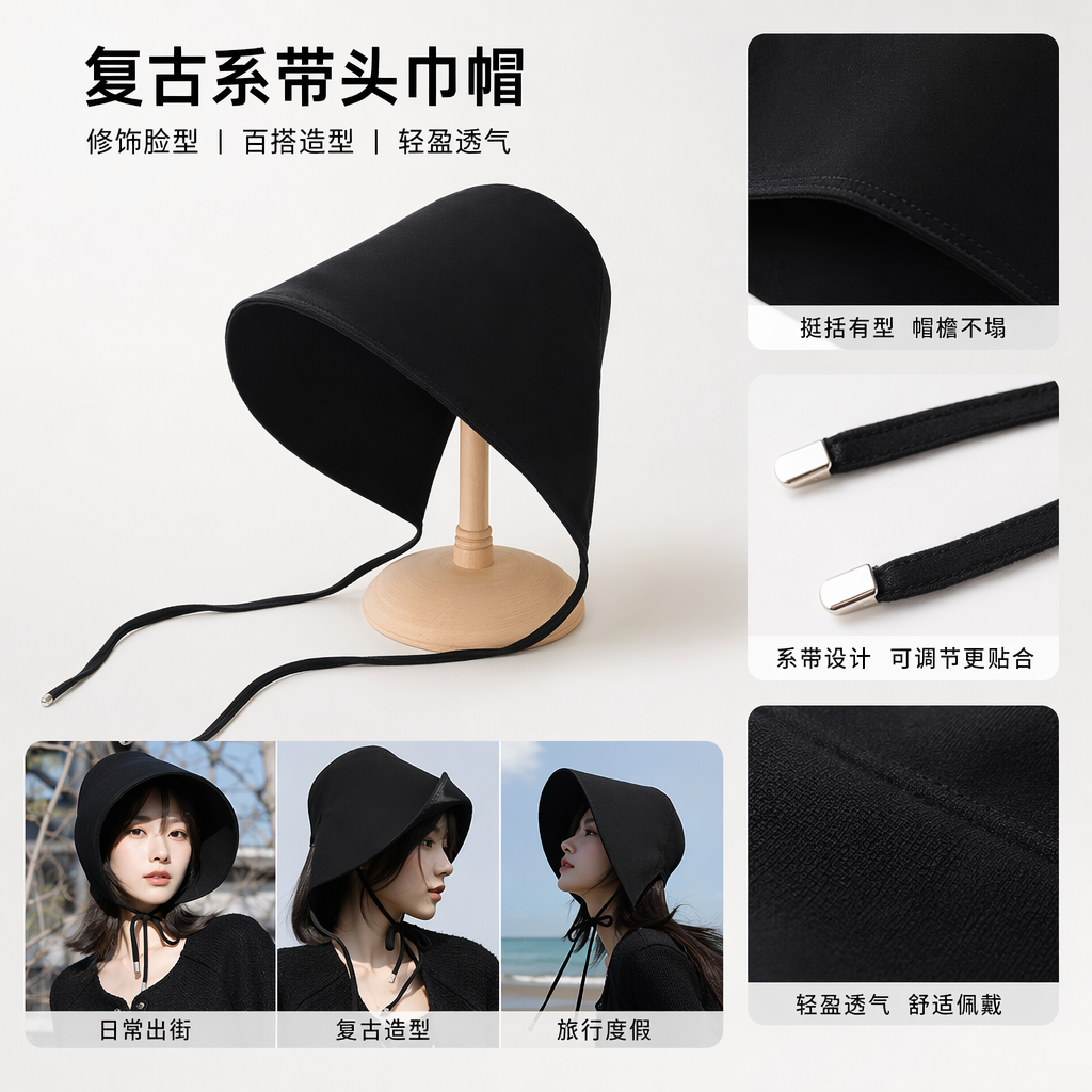 黑色纯棉休闲遮阳帽 男女通用可调节透气棒球帽