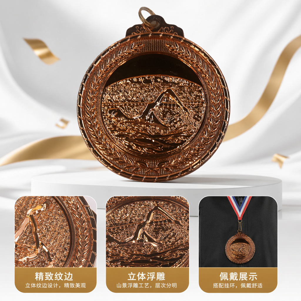 金色奖牌定制纪念奖章颁奖典礼荣誉奖牌