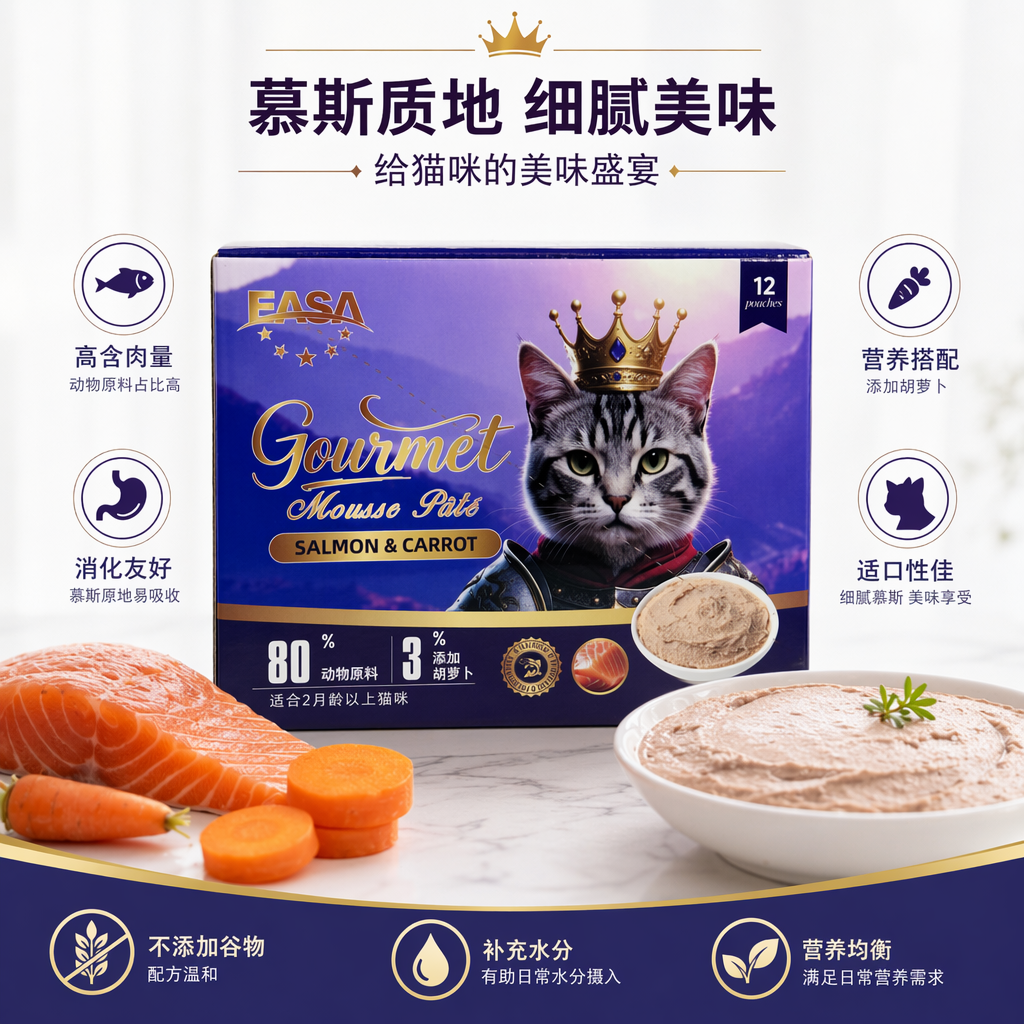 三种口味盒装猫粮肉泥包