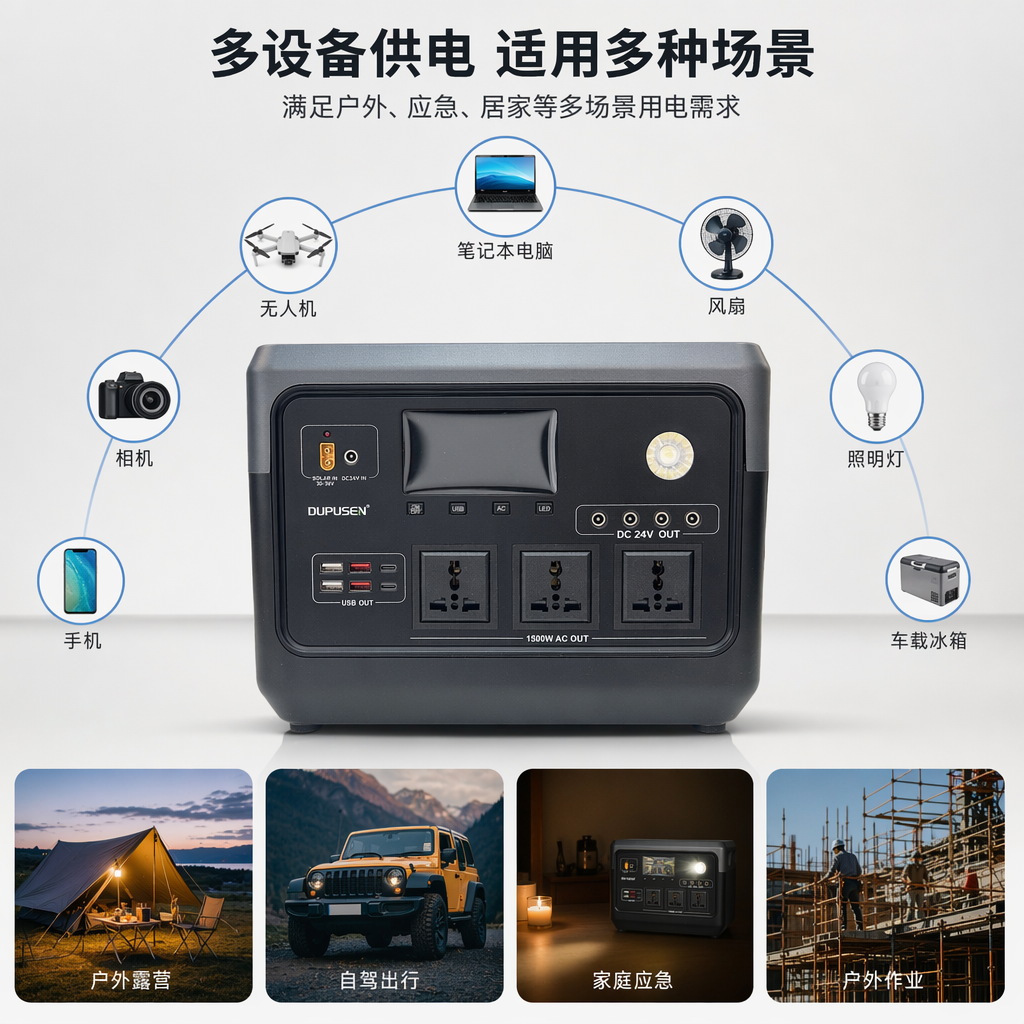 Black portable power inverter 220V car home converter