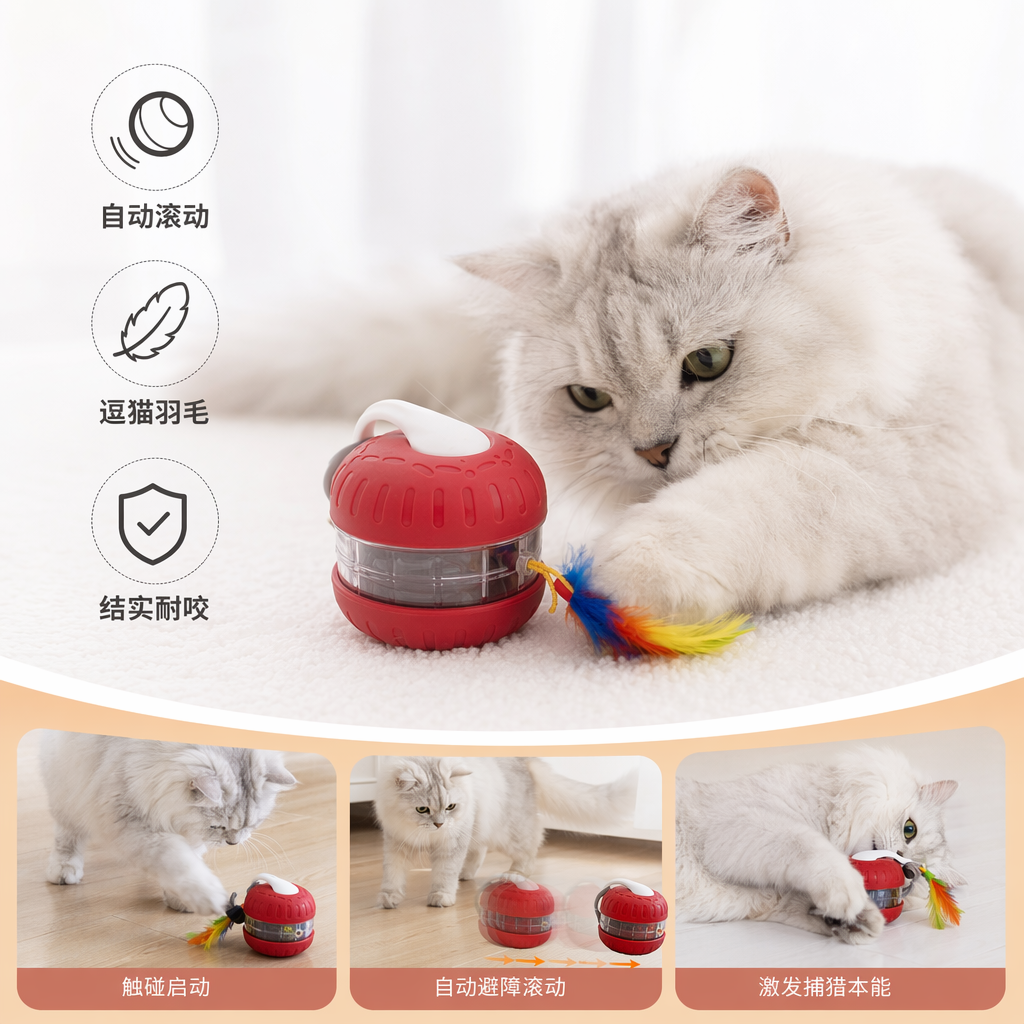 红色宠物玩具 猫狗通用磨牙解闷抓握拉扯互动玩具
