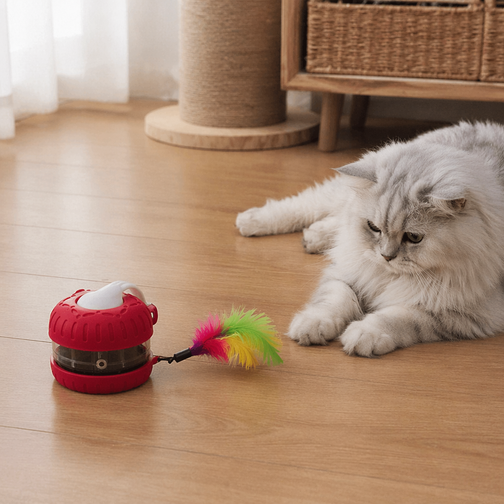 Red pet toy for cats and dogs, suitable for grinding teeth, relieving boredom, grasping and pulling interactive toys details Picture