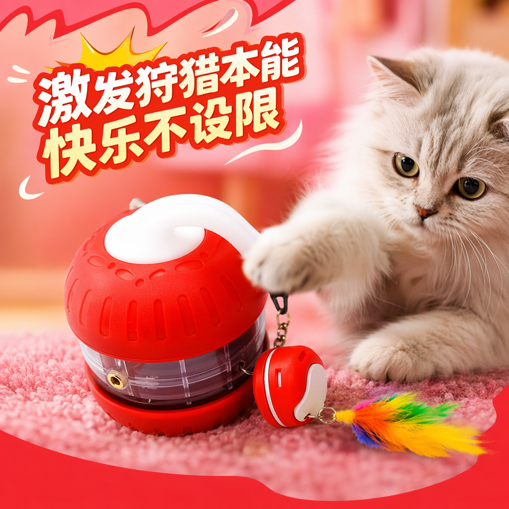 Red pet toy for cats and dogs, suitable for grinding teeth, relieving boredom, grasping and pulling interactive toys Specification image