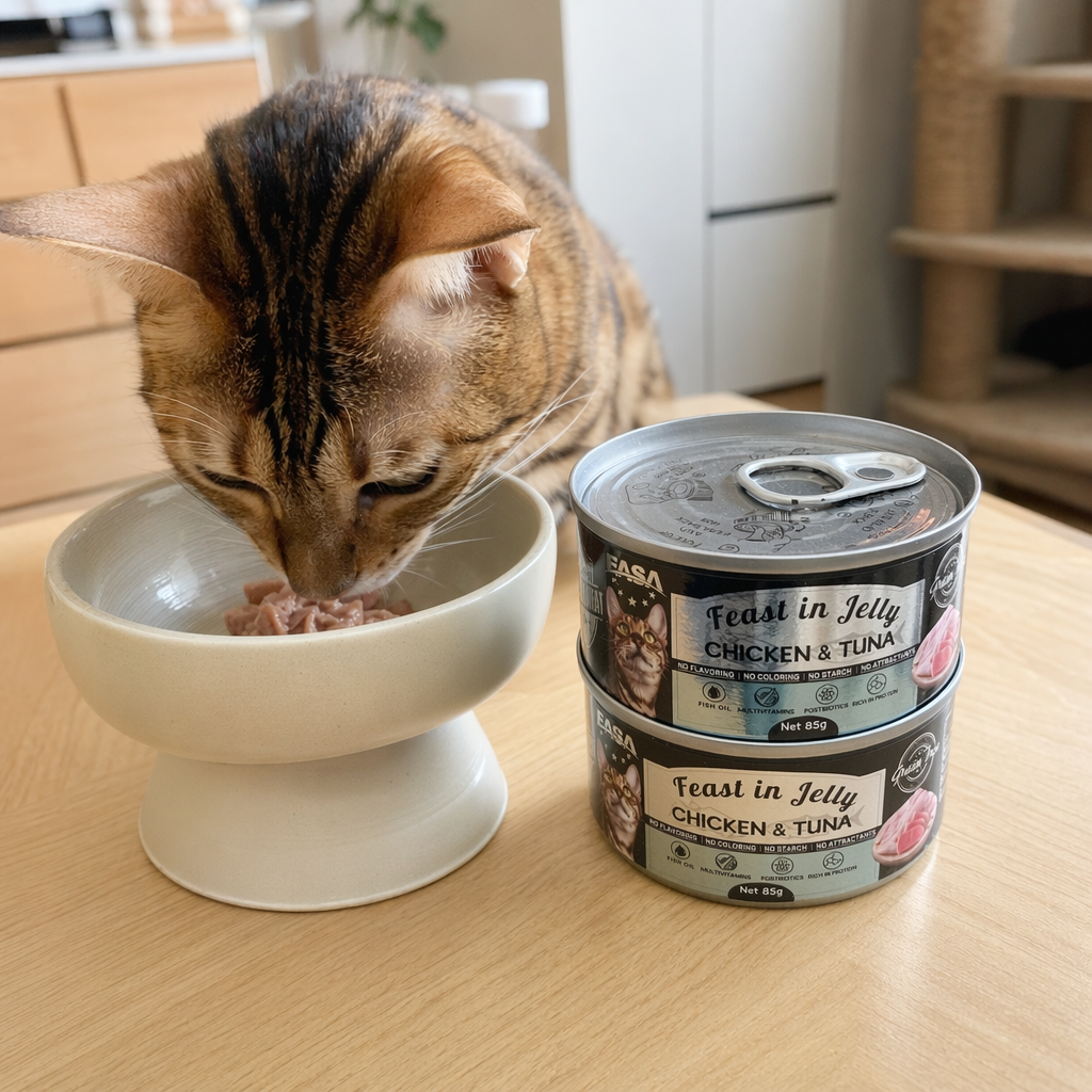 Black canned food mixed with fish, meat and vegetables, convenient ready-to-eat nutritious meal details Picture