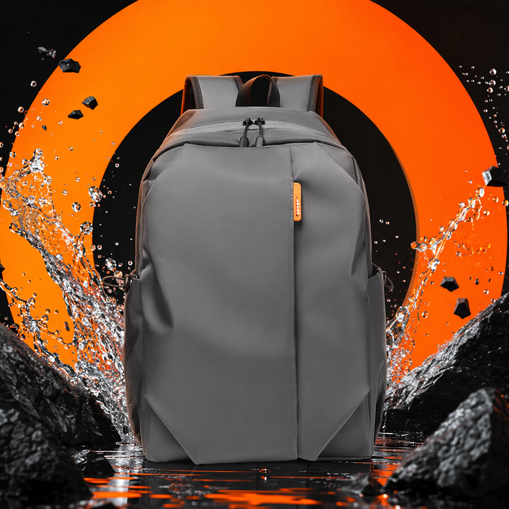 A simple, fashionable and casual grey backpack for both men and women Specification image