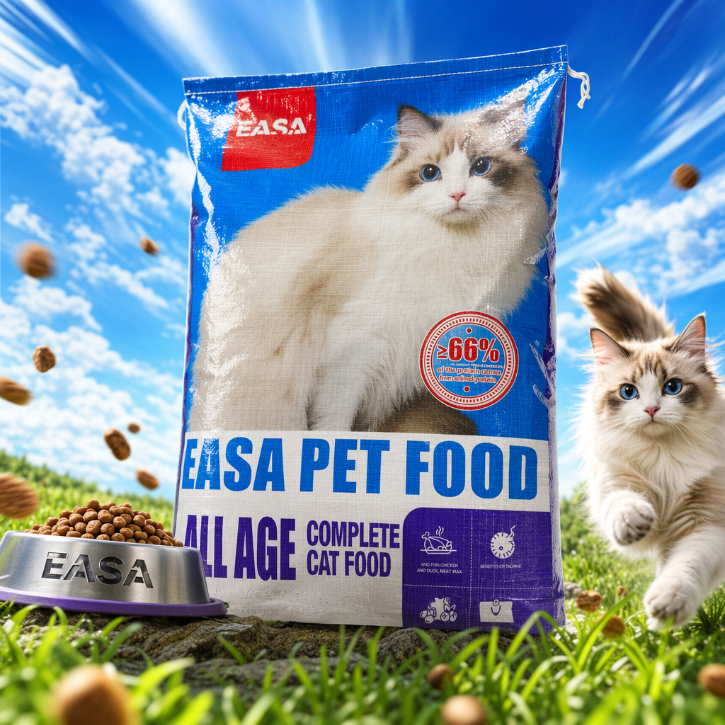 The blue packaging bag cat food is natural and grain-free, specially designed for adult cats with balanced nutrition Specification image