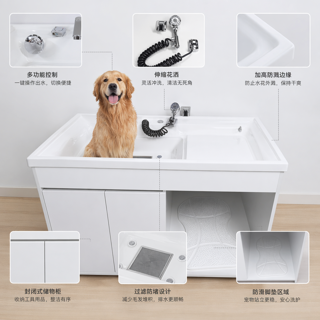 白色陶瓷洗手台 家用浴室台盆简约现代落地式