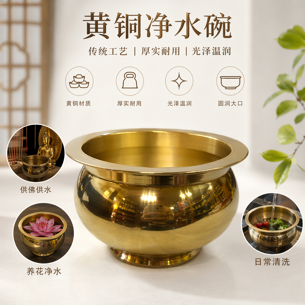 金色香炉铜胎鎏金卧室书房禅意熏香摆件