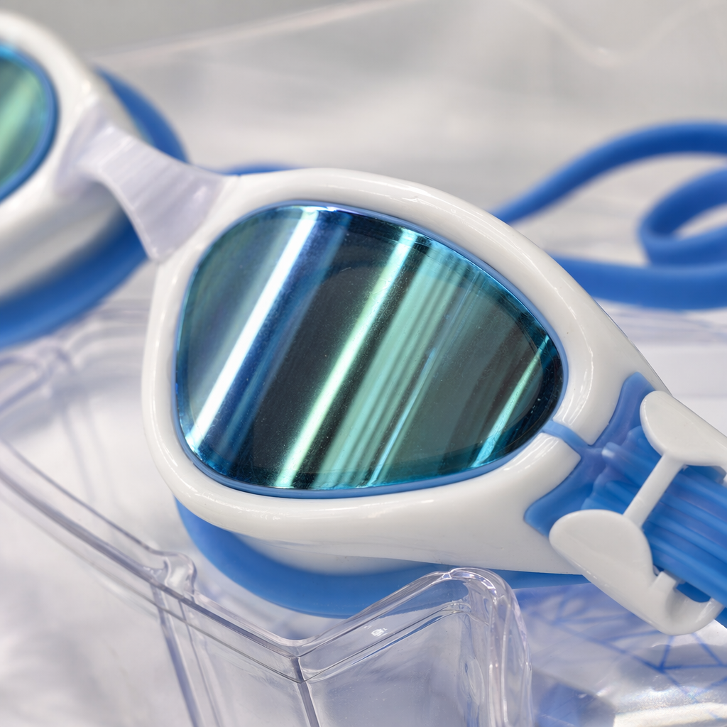 Blue and white high-definition anti-fog swimming goggles for both men and women, comfortable and snug swimming goggles Application Scenario