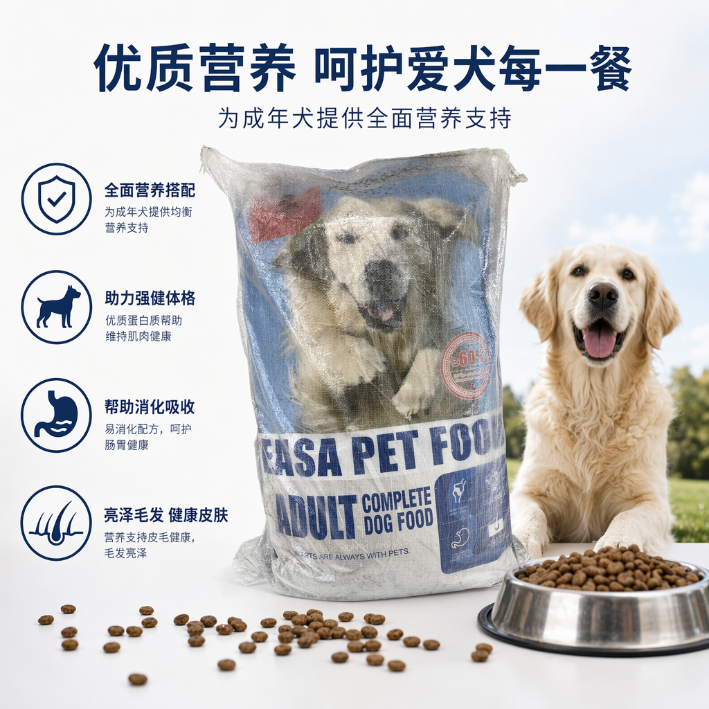 蓝色包装袋狗粮天然无谷成犬专用营养均衡