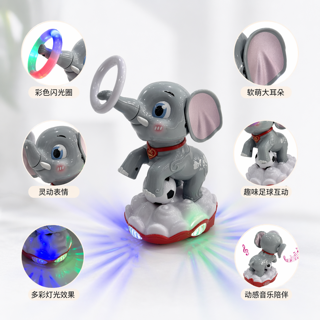 The grey elephant toy is a cute, soft and adorable children's educational and soothing doll