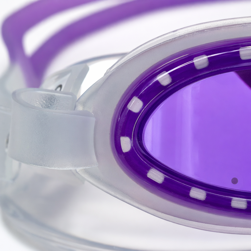 Purple anti-fog swimming goggles are suitable for both men and women, providing a comfortable fit and high-definition vision for swimming and eye protection Application Scenario