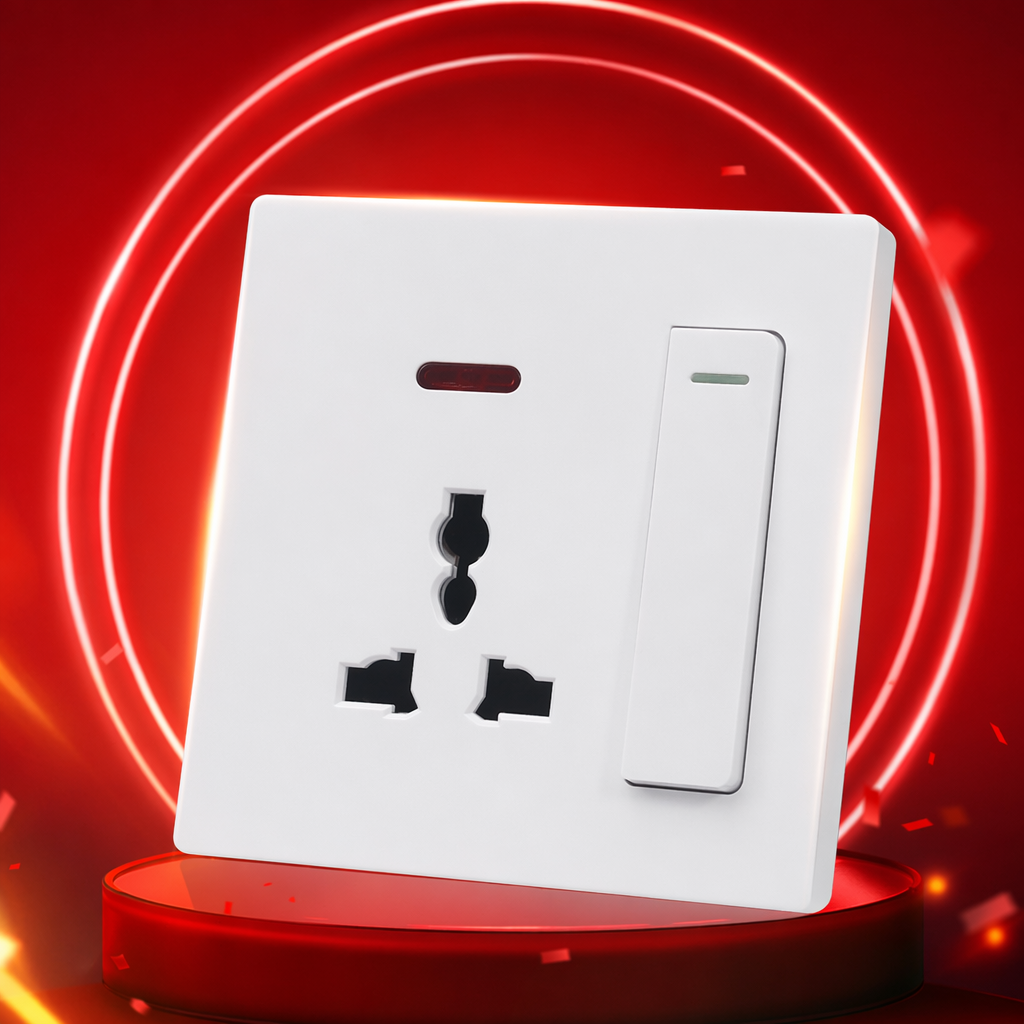 T2 white large board 13A multi-functional socket wall switch for living room and bedroom decoration, exclusively for export Specification image