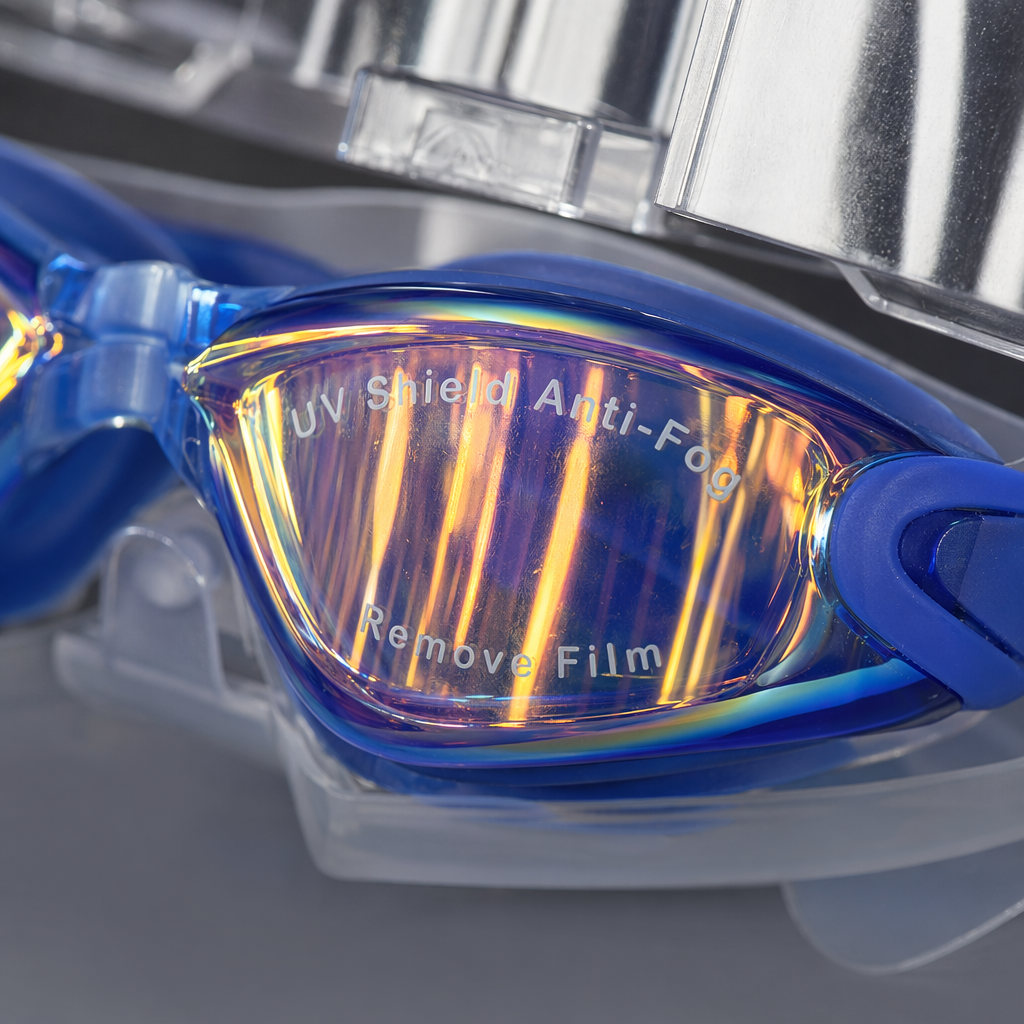 Blue anti-fog swimming goggles are suitable for both men and women, providing a comfortable fit and high-definition vision for swimming and eye protection Application Scenario