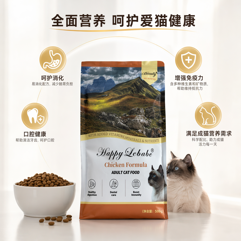Pet freeze-dried full-price, full-life cat food 500g, fresh meat, no additives, high-protein fine food