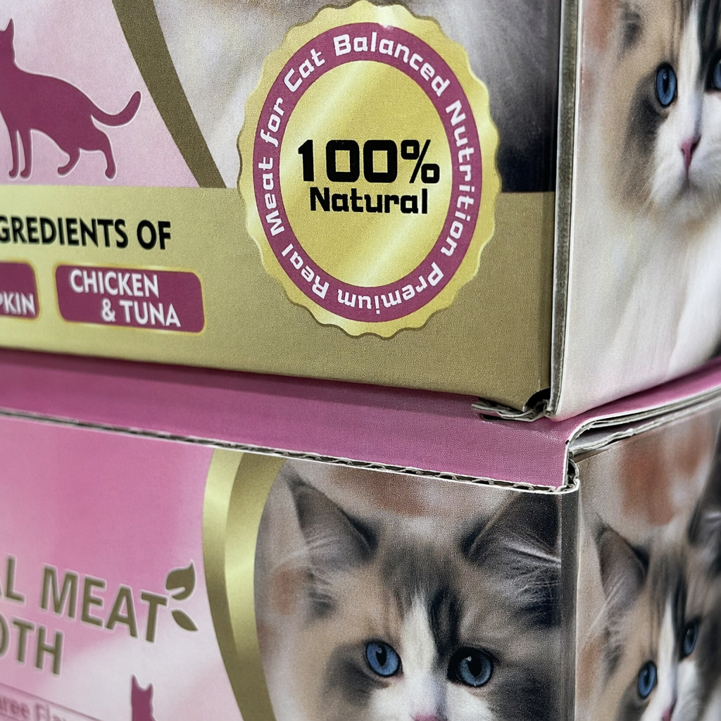 Pink packaged cat meat puree Application Scenario