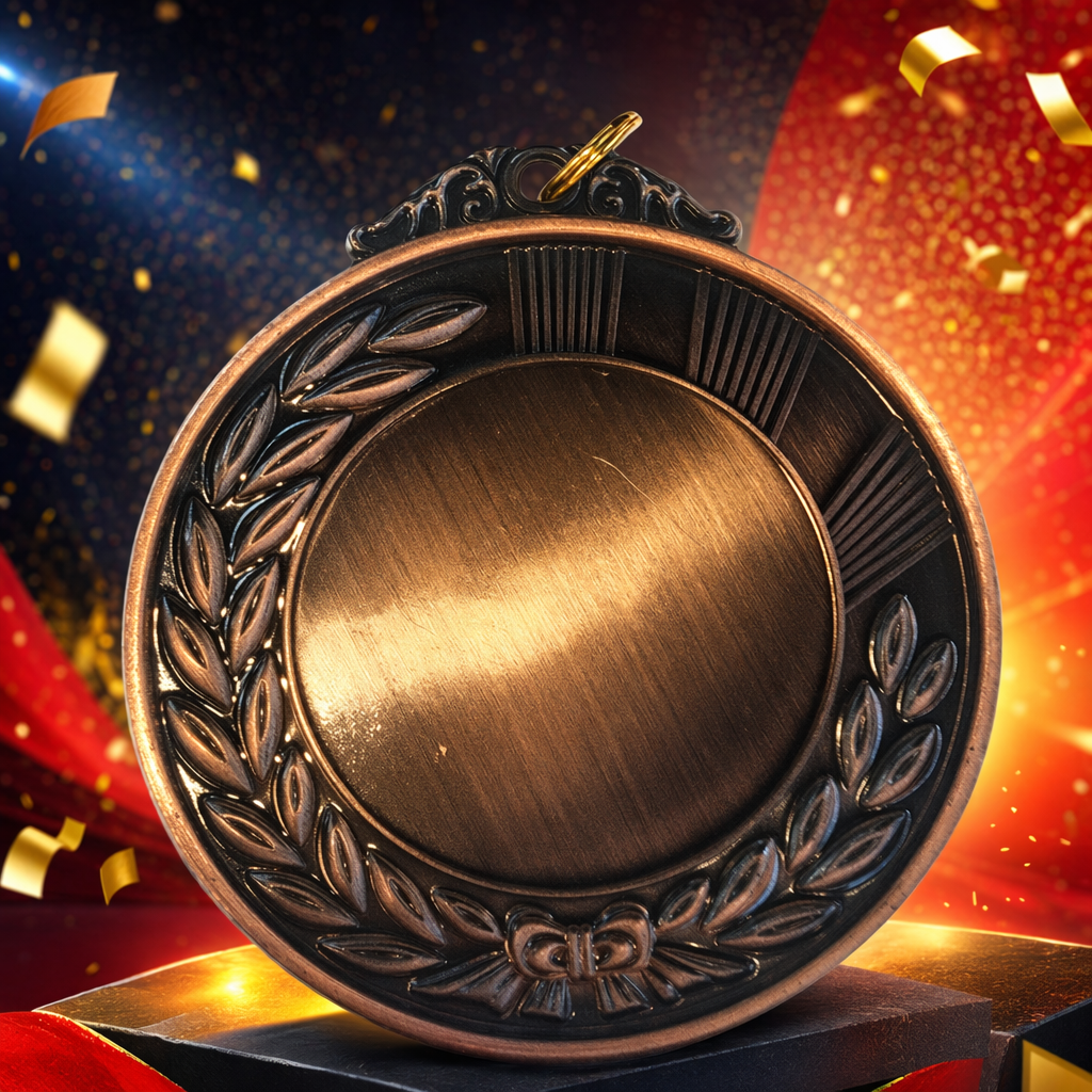 Custom-made commemorative MEDALS with a copper-colored metallic texture can be engraved Specification image
