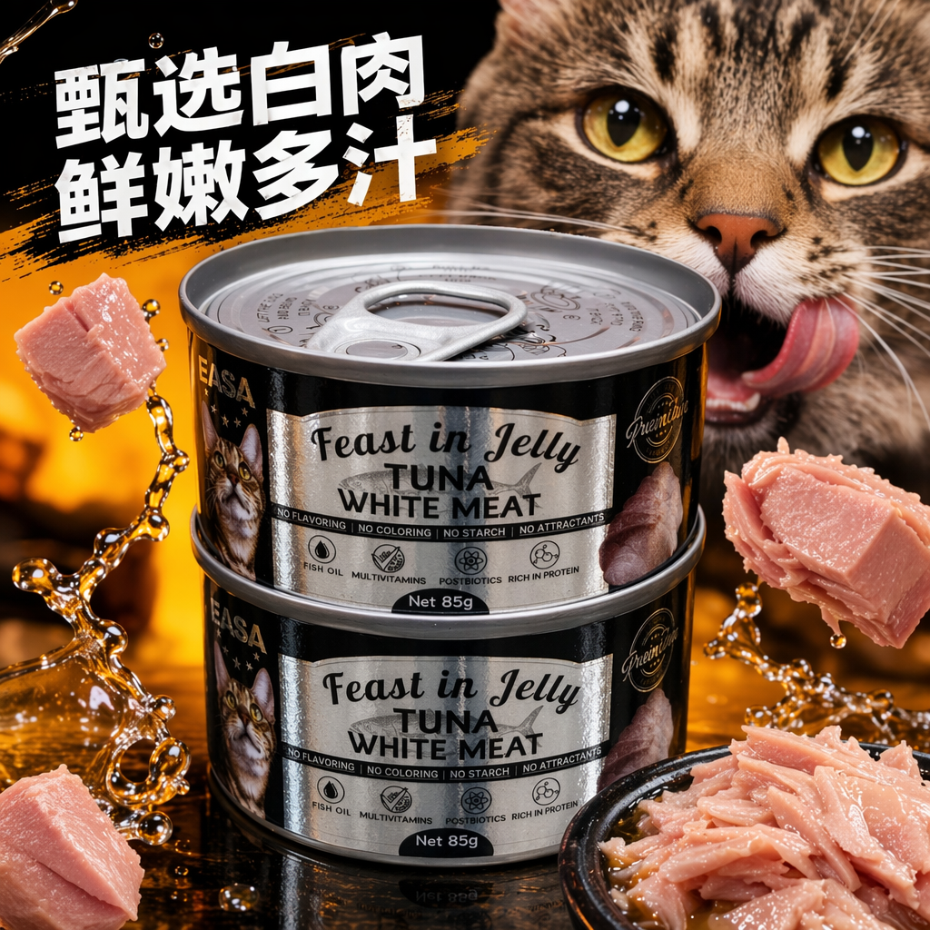 银色易拉罐装猫罐头主食湿粮高肉含量开盖即食 Specification image