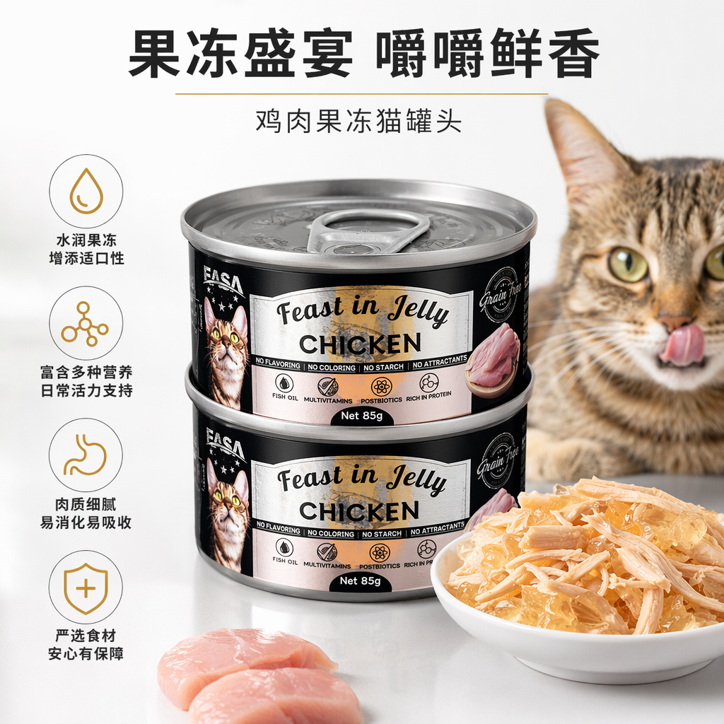 银色包装猫咪罐头