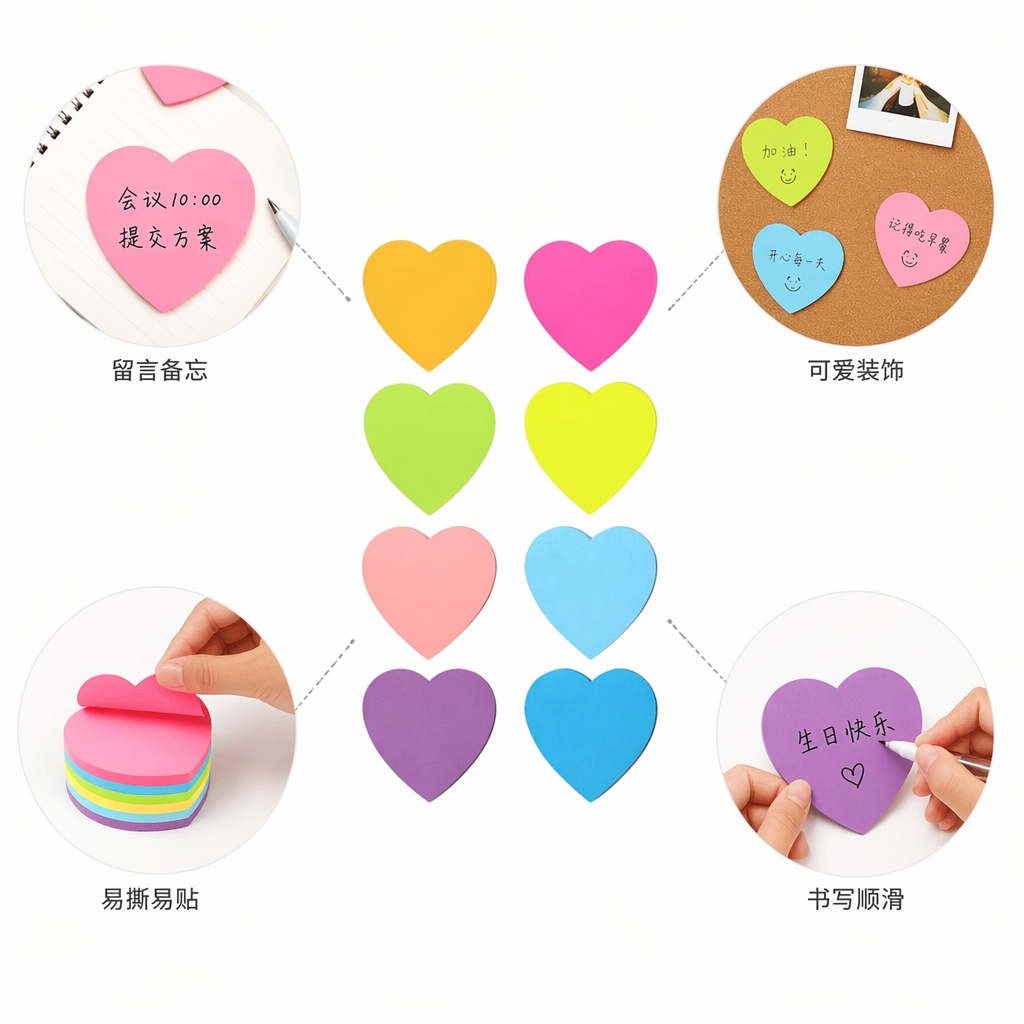 彩色心形贴纸 手账装饰可爱创意DIY贴画通用款