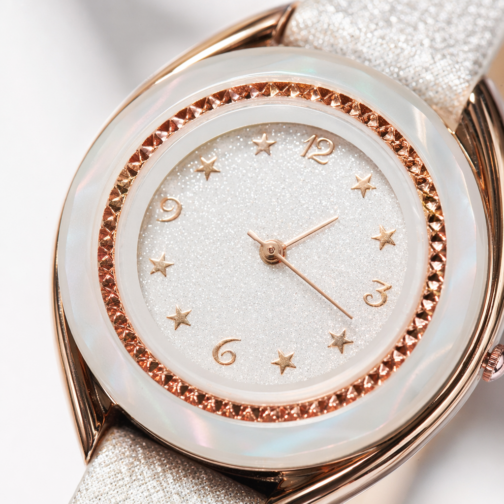 This white and mint green dual-strap quartz watch is fashionable and simple, suitable for both men and women Application Scenario