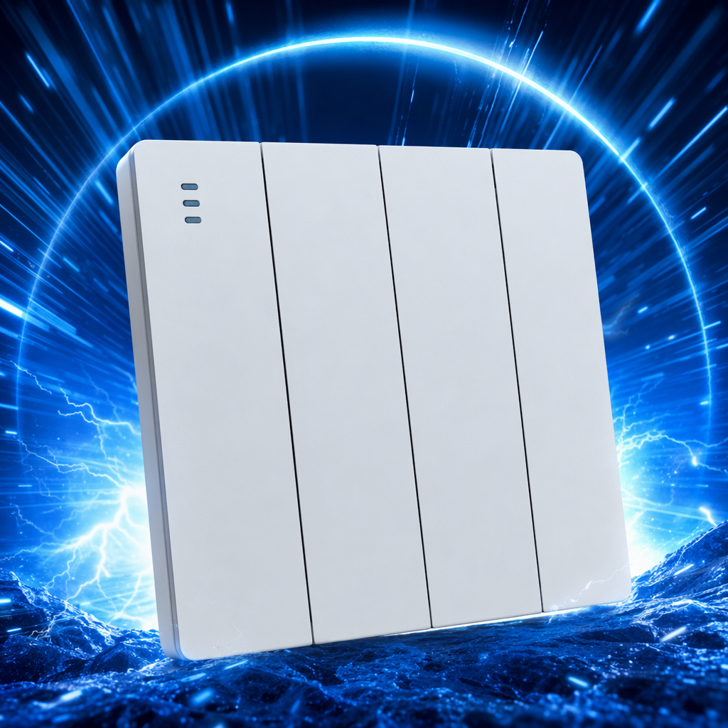T2白色四联墙壁开关 家用暗装LED指示灯简约现代 出口专供 Specification image