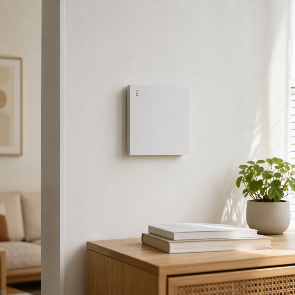 The T2 white one-switch single-control/one-switch dual-control 86-type household wall switch panel is simple, modern and pure white details Picture