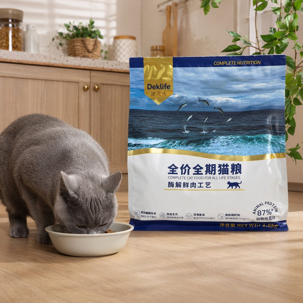 Lebaibei Cat Food 1.5KG universal cat food, high protein from fresh meat throughout the entire life cycle details Picture