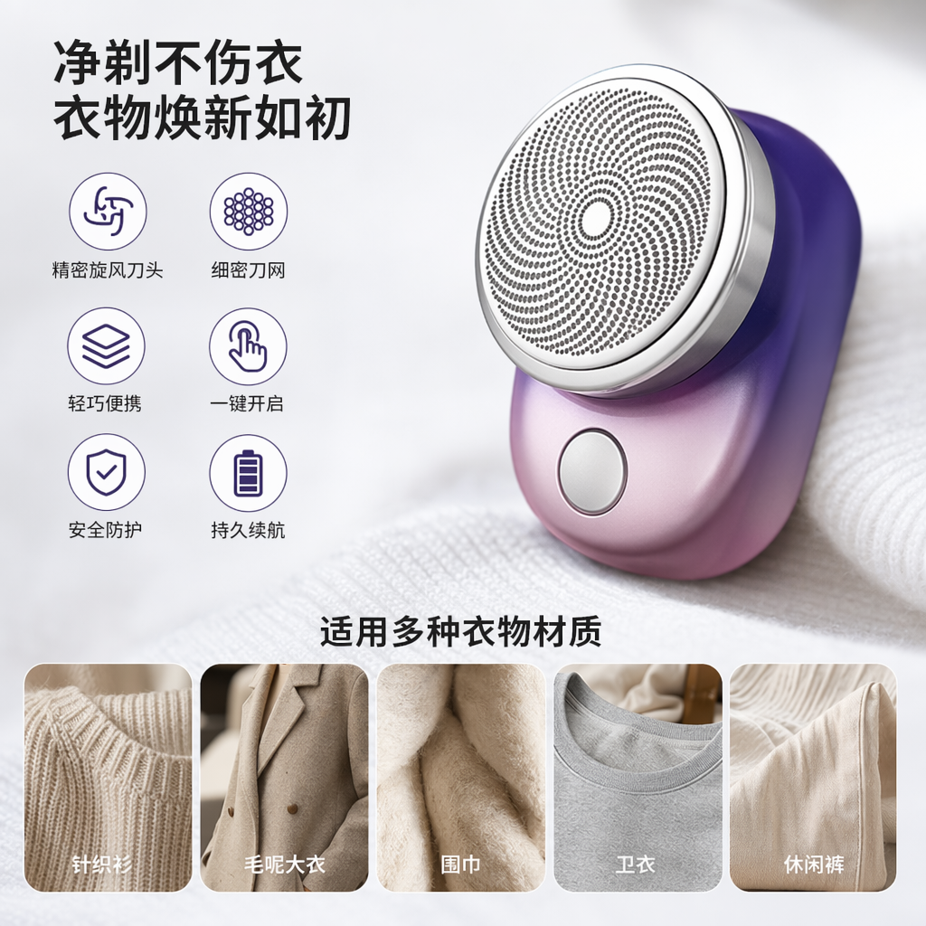 紫色与黑色迷你电动剃须刀