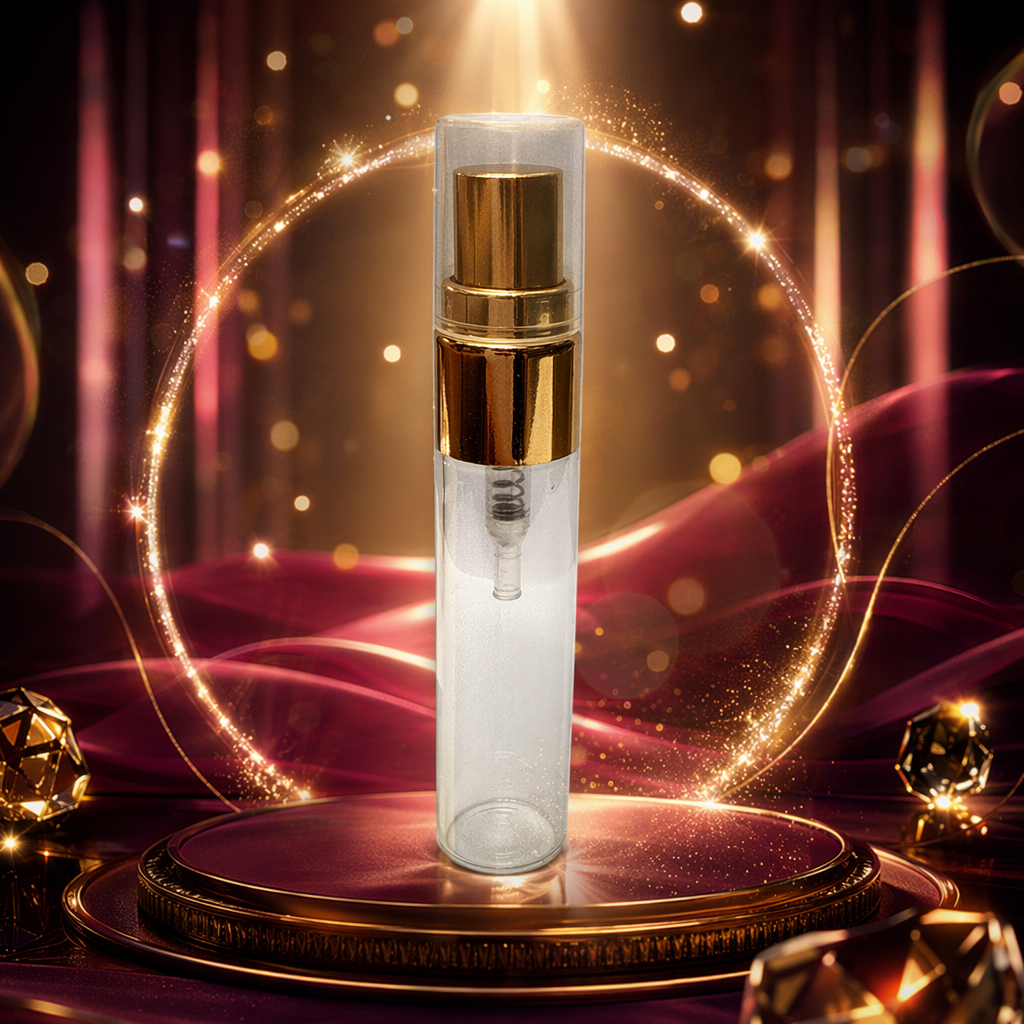 5ml golden transparent semi-covered aluminum nozzle transparent small bottle portable perfume portioning bottle Specification image