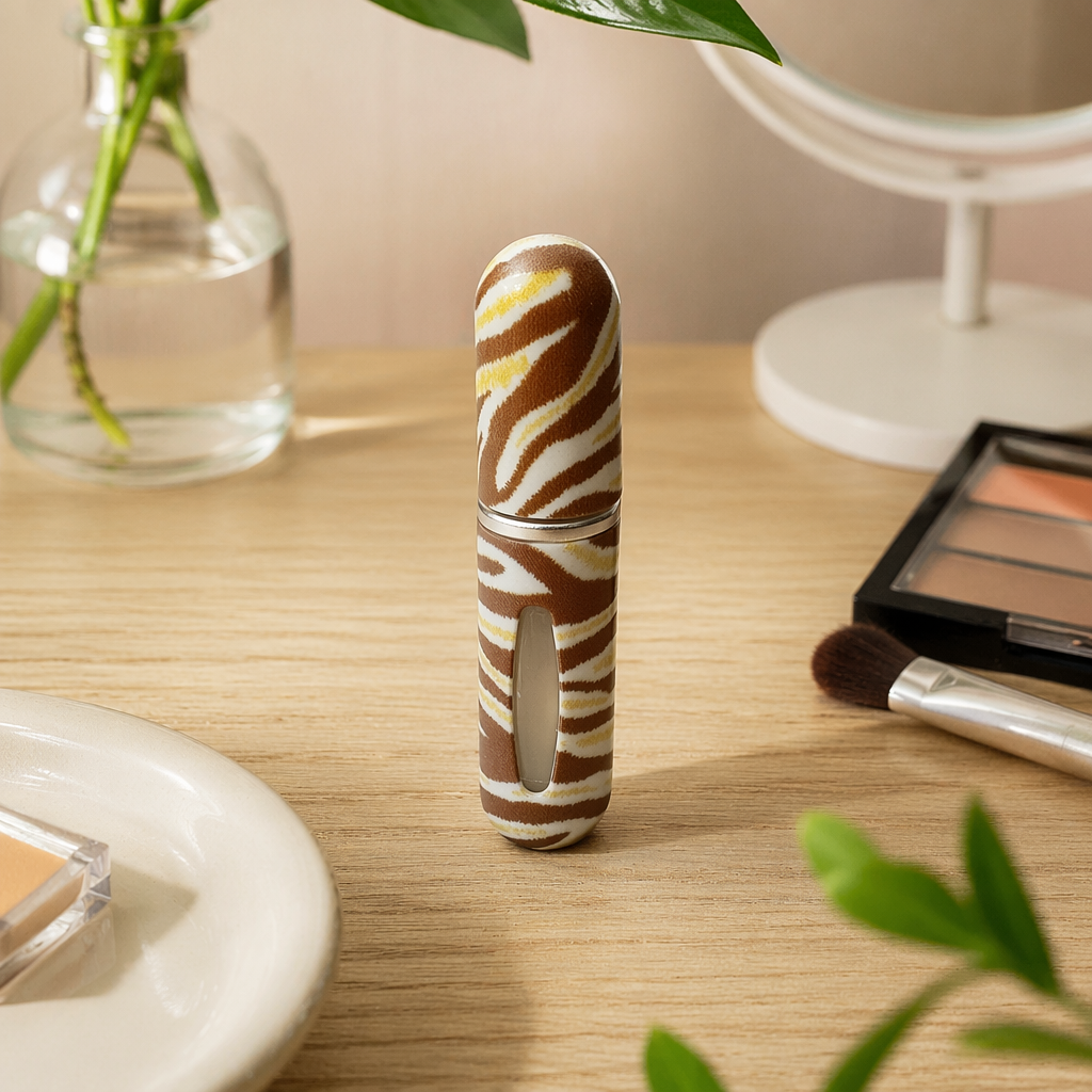 5ml brown striped perfume bottle, convenient travel bottle, plastic bottle, perfume bottle details Picture
