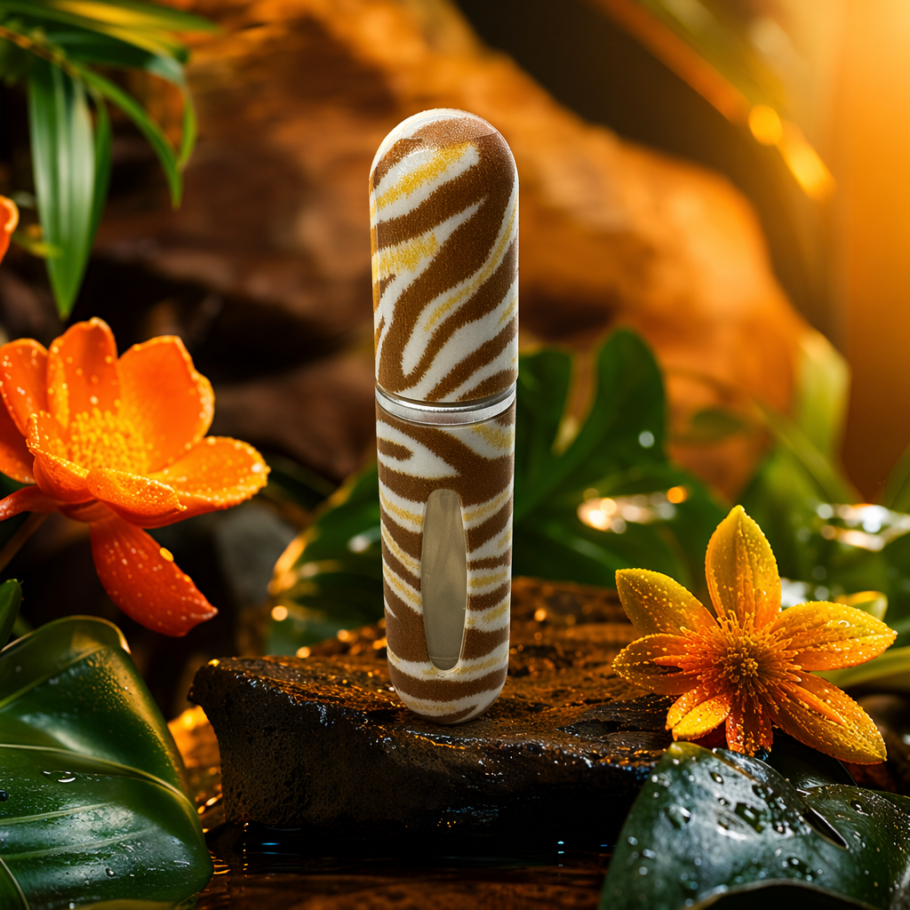 5ml brown striped perfume bottle, convenient travel bottle, plastic bottle, perfume bottle Specification image