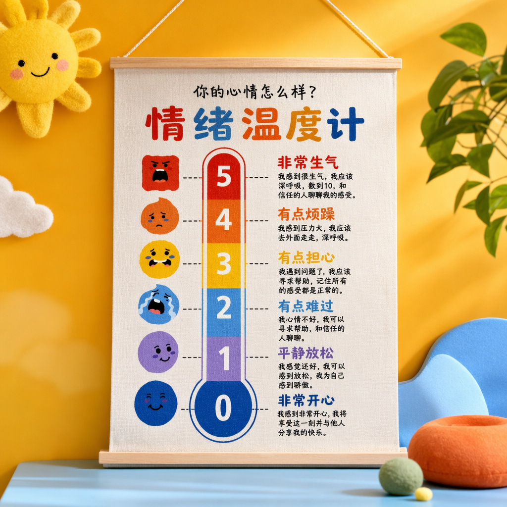 彩色情绪温度计海报细节图