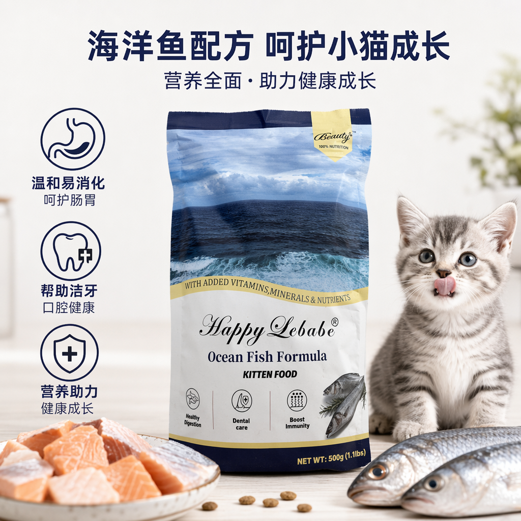 Pet freeze-dried full-price, full-life cat food 500g, fresh meat, no additives, high-protein young cat food