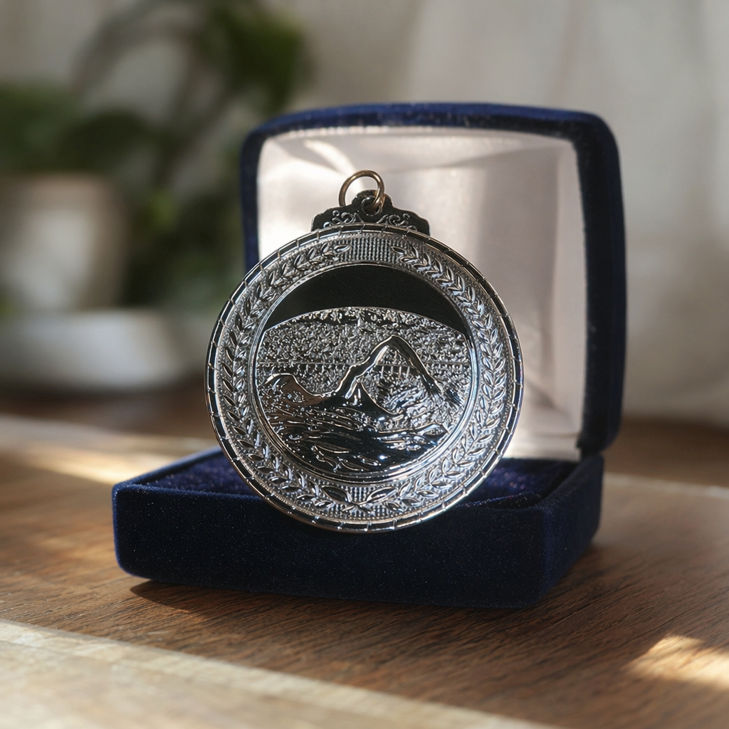 Customized silver medal commemorative medal, silver-plated metal process medal details Picture