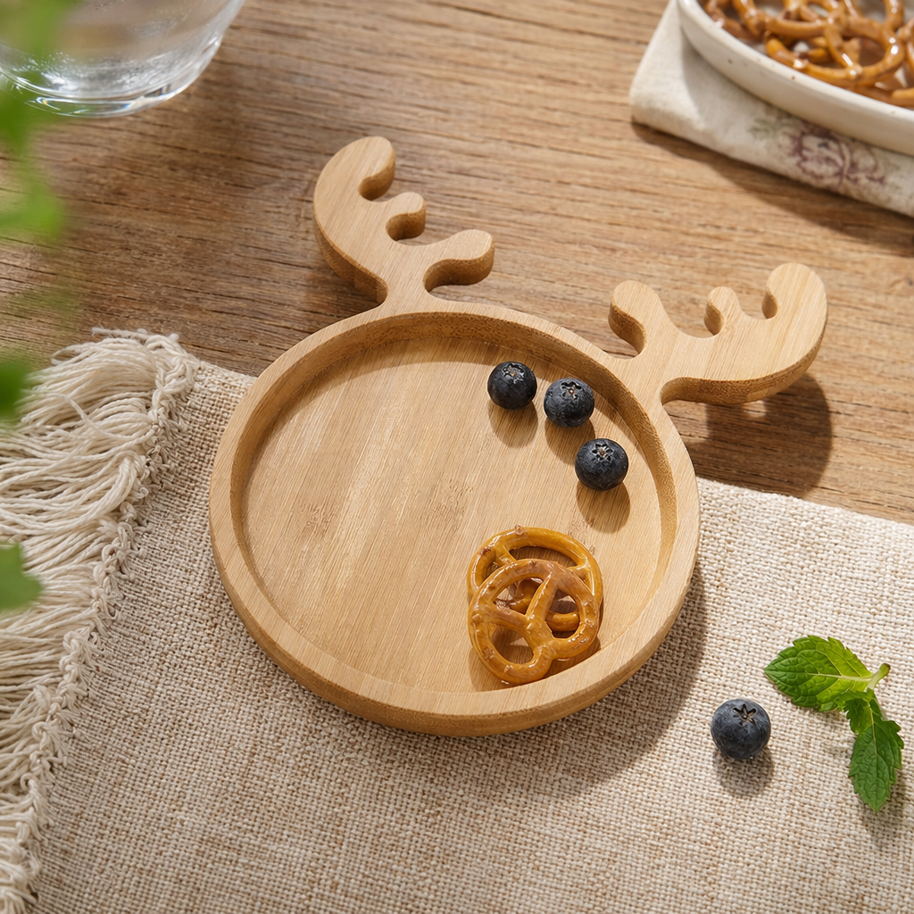 竹制驯鹿造型木制托盘客厅茶几摆件北欧风家居装饰 details Picture