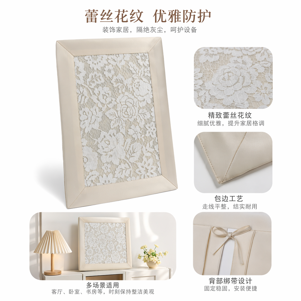 米色边框蕾丝装饰品 家居摆件简约风