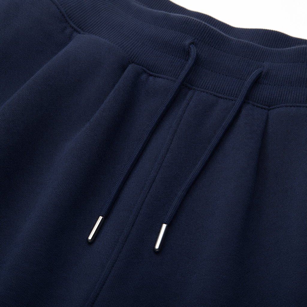 Women's navy blue fleece wide-leg pants with a slimming and drooping look captured by a model in autumn and winter Application Scenario