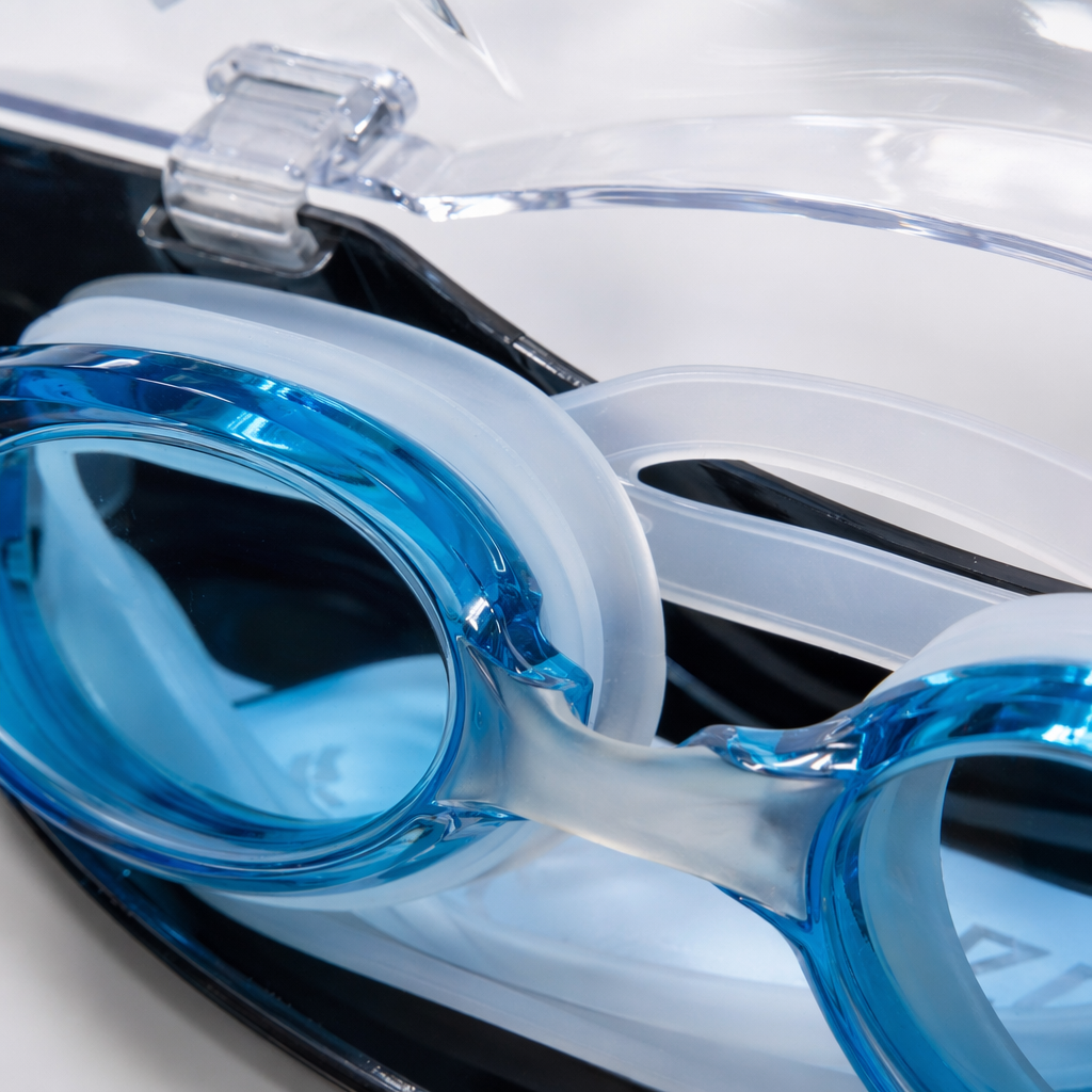 Blue swimming goggles for both men and women, anti-fog and waterproof swimming goggles, comfortable fit, adjustable nose bridge Application Scenario