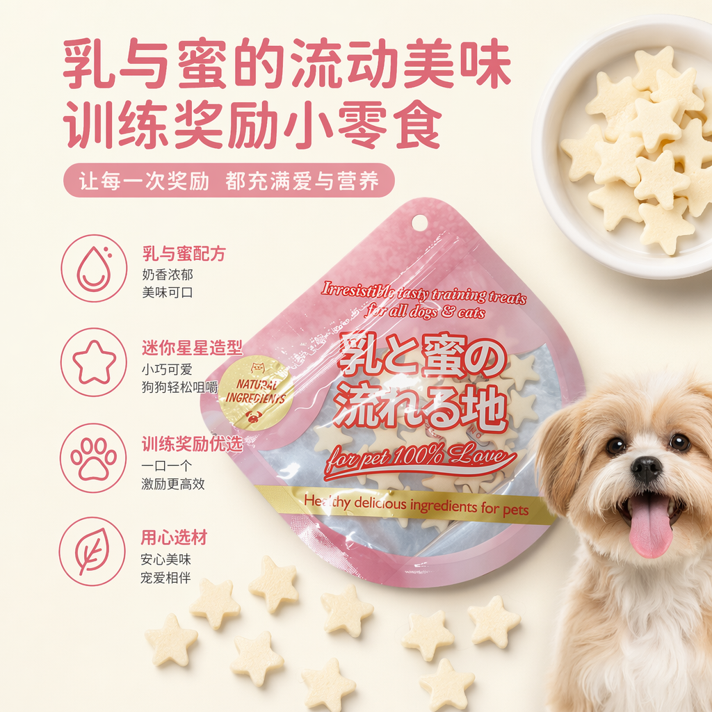 粉色包装袋宠物零食狗狗猫咪磨牙洁齿健康零食