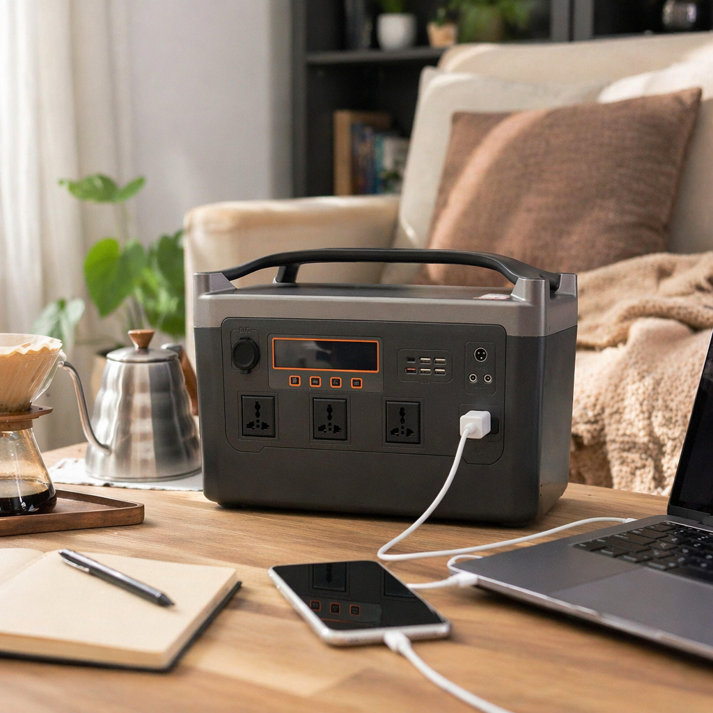 Grey portable power station, large-capacity outdoor emergency power bank details Picture