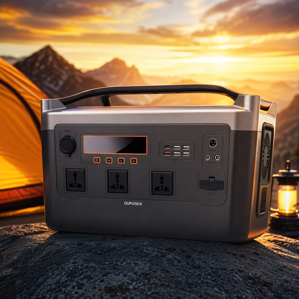 Grey portable power station, large-capacity outdoor emergency power bank Specification image